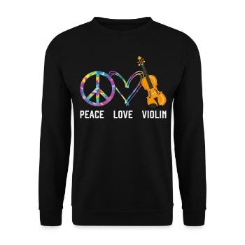 Violon Violoniste Fille Tie Dye - Sweat-shirt Unisexe - noir - Devant - Alina (178cm) & Michal (187cm)