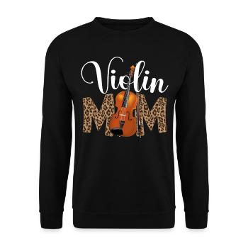 Violon Violoniste Maman Guépard - Sweat-shirt Unisexe - noir - Devant - Alina (178cm) & Michal (187cm)