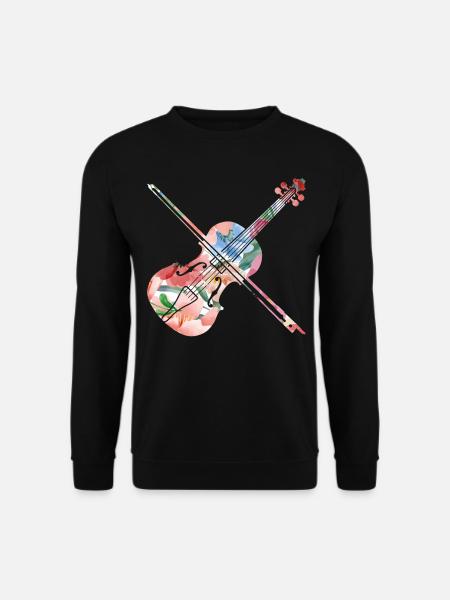 Violin Violinist Tropical Flower - Unisex Sweatshirt - black