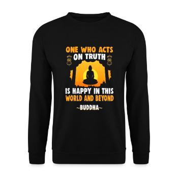 Buddhist Meditation Zen Buddha Buddhism and Yoga - Unisex Sweatshirt - black - Front - Alina (178cm) & Michal (187cm)