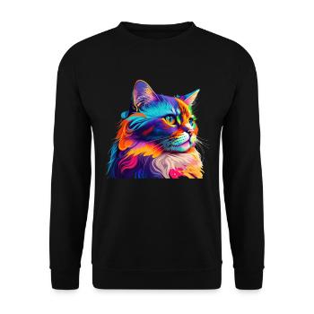 Amoureux des chats Cool Cat Design Cat Mama - Sweat-shirt Unisexe - noir - Devant - Alina (178cm) & Michal (187cm)