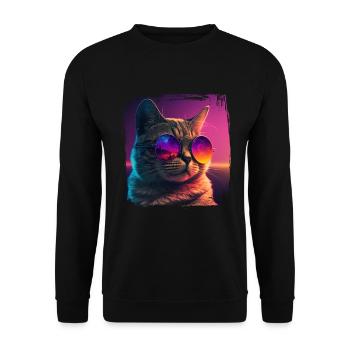 Cat Lovers Cool Cat Design Cat Mama - Unisex Sweatshirt - black - Front - Alina (178cm) & Michal (187cm)