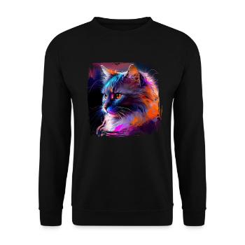 Cat Lovers Cool Cat Design Cat Mama - Unisex Sweatshirt - black - Front - Alina (178cm) & Michal (187cm)