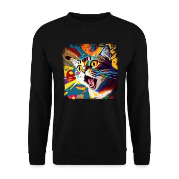 Cat Lovers Cool Cat Design Cat Mama - Unisex Sweatshirt - black - Front - Alina (178cm) & Michal (187cm)