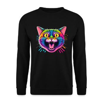 Amoureux des chats Cool Cat Design Cat Mama - Sweat-shirt Unisexe - noir - Devant - Alina (178cm) & Michal (187cm)