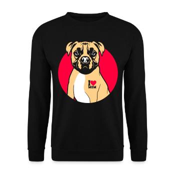 Boxer dog love dog - Unisex Sweatshirt - black - Front - Alina (178cm) & Michal (187cm)