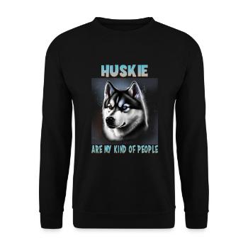 Dog Saying Huskie Design pour les amoureux des chiens - Sweat-shirt Unisexe - noir - Devant - Alina (178cm) & Michal (187cm)