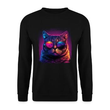 Amoureux des chats Cool Cat Design Cat Mama - Sweat-shirt Unisexe - noir - Devant - Alina (178cm) & Michal (187cm)