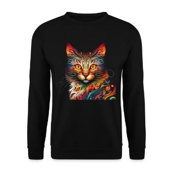 Amoureux des chats Cool Cat Design Cat Mama - Sweat-shirt Unisexe - noir - Devant - Alina (178cm) & Michal (187cm)