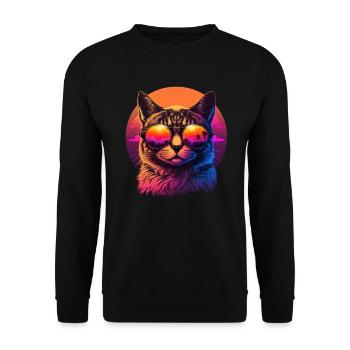 Cat Lovers Cool Cat Design Cat Mama - Unisex Sweatshirt - black - Front - Alina (178cm) & Michal (187cm)
