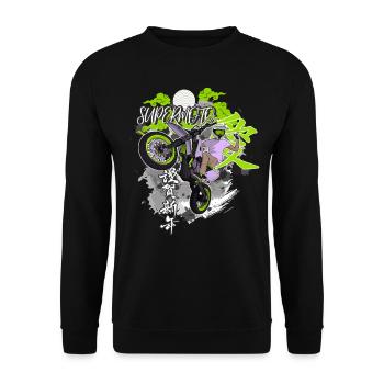 Motocross / Enduro / Freestyle mx / Dirtbike retro - Unisex Sweatshirt - black - Front - Alina (178cm) & Michal (187cm)