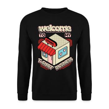 T-shirt business, boutique, slogan - Sweat-shirt Unisexe - noir - Devant - Alina (178cm) & Michal (187cm)
