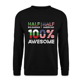 Half Bulgarian Bulgaria American USA Citizenship - Unisex Sweatshirt - black - Front - Alina (178cm) & Michal (187cm)