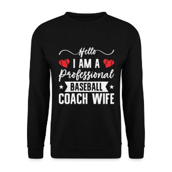 Baseball-Trainerin Ehefrau Berufstätige Mutter - Unisex Pullover - Schwarz - Vorne - Alina (178cm) & Michal (187cm)