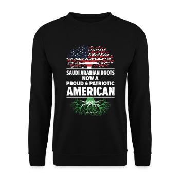 Born Saudi Arabian Saudi Arabia American USA - Unisex Sweatshirt - black - Front - Alina (178cm) & Michal (187cm)