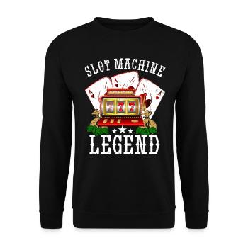 Kasino Glücksspiel Spielautomat Kartenspiel - Unisex Pullover - Schwarz - Vorne - Alina (178cm) & Michal (187cm)