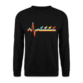 Kangourou Retro Heartbeat - Sweat-shirt Unisexe - noir - Devant - Alina (178cm) & Michal (187cm)