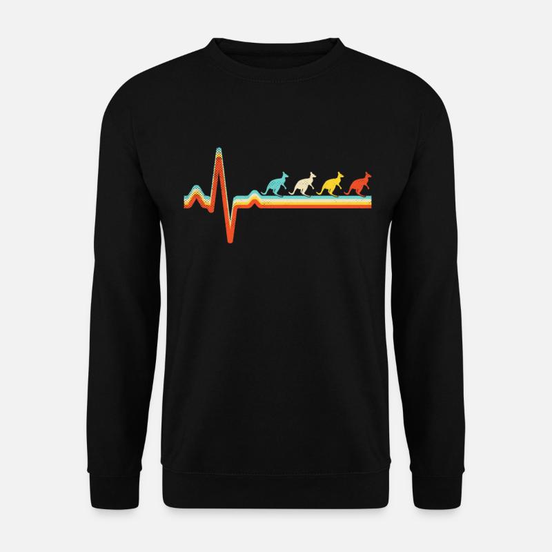 Kangaroo Retro Heartbeat - Unisex Sweatshirt - black