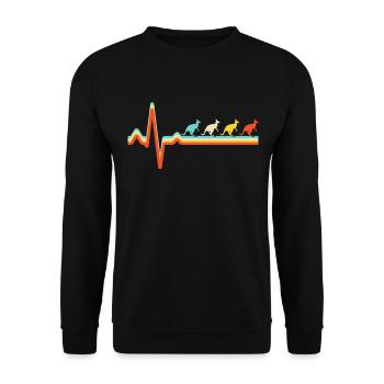 Kangourou Retro Heartbeat - Sweat-shirt Unisexe - noir - Devant - Alina (178cm) & Michal (187cm)