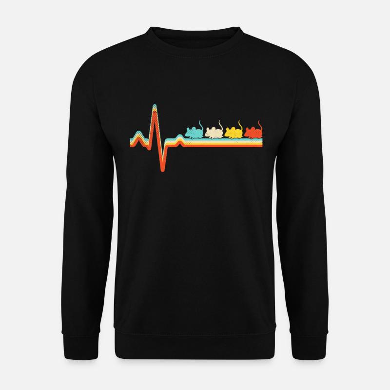 Maus Retro Herzschlag - Unisex Pullover - Schwarz