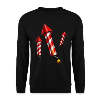 New Years Eve 4th Of July Red White Striped - Unisex Pullover - Schwarz - Vorne - Alina (178cm) & Michal (187cm)