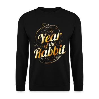 Year Of The Rabbit 2023 Logo For Chinese New Year - Unisex Pullover - Schwarz - Vorne - Alina (178cm) & Michal (187cm)