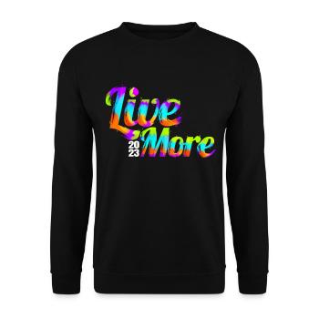 Colorful Logo Live More 2023 New Year - Unisex Sweatshirt - black - Front - Alina (178cm) & Michal (187cm)