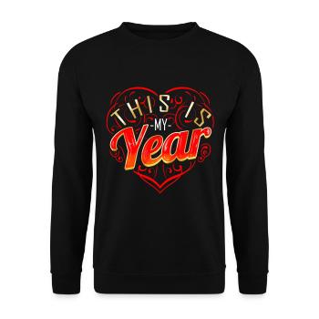 New Years Resolution Eve This Is My Year - Unisex Sweatshirt - black - Front - Alina (178cm) & Michal (187cm)
