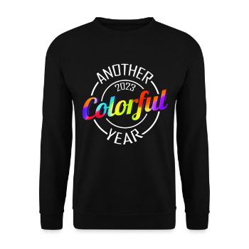 LGBTQ Logo Another Colorful Year 2023 - Unisex Pullover - Schwarz - Vorne - Alina (178cm) & Michal (187cm)