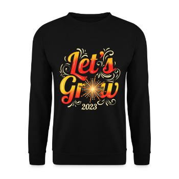 Let's Grow 2023 - New Years Eve Resolution - Unisex Sweatshirt - black - Front - Alina (178cm) & Michal (187cm)