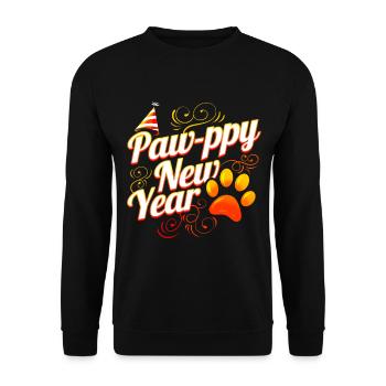 Amoureux du chat et du chien - Paw-ppy Bonne année - Sweat-shirt Unisexe - noir - Devant - Alina (178cm) & Michal (187cm)