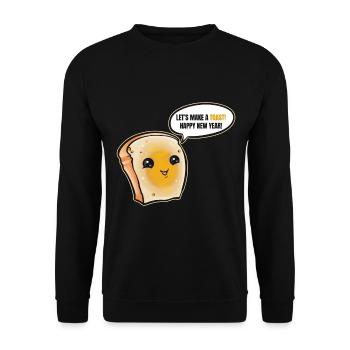 Slice of Bread Making A Toast For A Happy New Year - Unisex Sweatshirt - black - Front - Alina (178cm) & Michal (187cm)