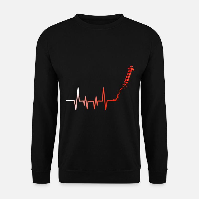 Heartbeat Firework Rocket - Unisex Sweatshirt - black