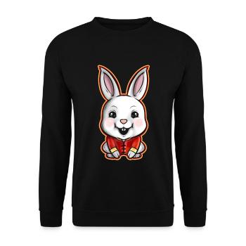 Mignon Kawaii Lapin En Chinois Veste 2023 Chinois - Sweat-shirt Unisexe - noir - Devant - Alina (178cm) & Michal (187cm)