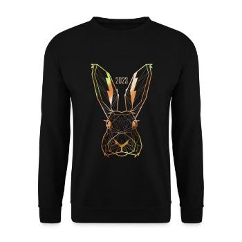 Lapin Polygone pour 2023 Bonne année chinoise - Sweat-shirt Unisexe - noir - Devant - Alina (178cm) & Michal (187cm)