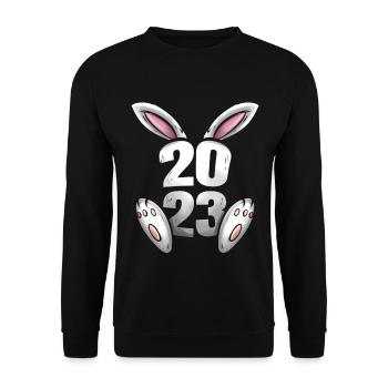 2023 Avec des oreilles et des pattes de lapin - Chinois - Sweat-shirt Unisexe - noir - Devant - Alina (178cm) & Michal (187cm)