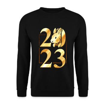 2023 - Le Nouvel An chinois du lapin - Sweat-shirt Unisexe - noir - Devant - Alina (178cm) & Michal (187cm)