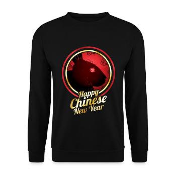 2023 Rabbit Happy Chinese New Year - Unisex Sweatshirt - black - Front - Alina (178cm) & Michal (187cm)