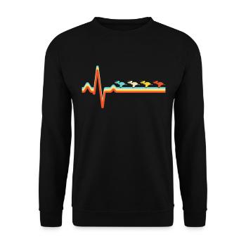 Pelikan Retro Heartbeat - Sweat-shirt Unisexe - noir - Devant - Alina (178cm) & Michal (187cm)