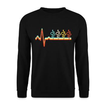 Serpent Rétro Heartbeat - Sweat-shirt Unisexe - noir - Devant - Alina (178cm) & Michal (187cm)