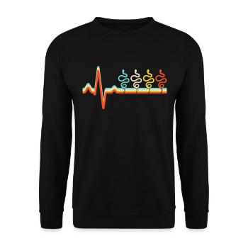 Serpent Rétro Heartbeat - Sweat-shirt Unisexe - noir - Devant - Alina (178cm) & Michal (187cm)