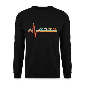 Pelikan Retro Heartbeat - Sweat-shirt Unisexe - noir - Devant - Alina (178cm) & Michal (187cm)