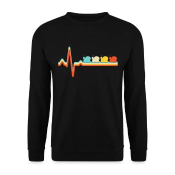 Snail Retro Heartbeat - Unisex Sweatshirt - black - Front - Alina (178cm) & Michal (187cm)