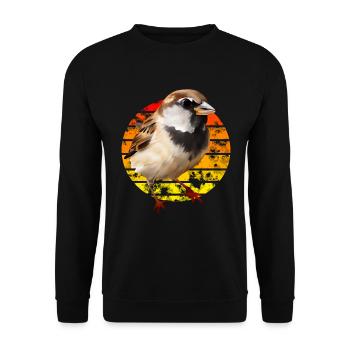 Moineau domestique - Birdwatcher Design - Sweat-shirt Unisexe - noir - Devant - Alina (178cm) & Michal (187cm)