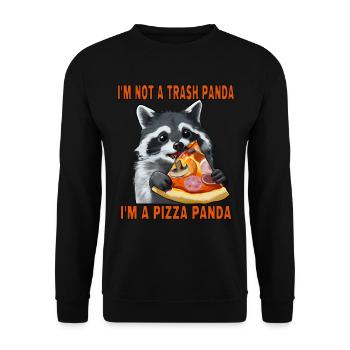 I'm not a trash panda, I'm a pizza panda - Unisex Pullover - Schwarz - Vorne - Alina (178cm) & Michal (187cm)