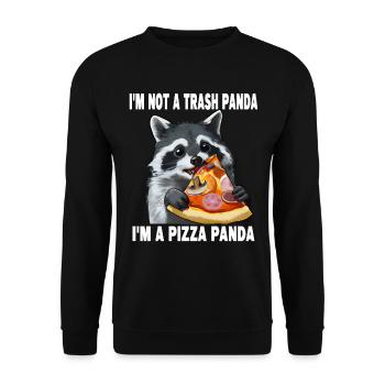 I'm not a trash panda, I'm a pizza panda - Unisex Pullover - Schwarz - Vorne - Alina (178cm) & Michal (187cm)