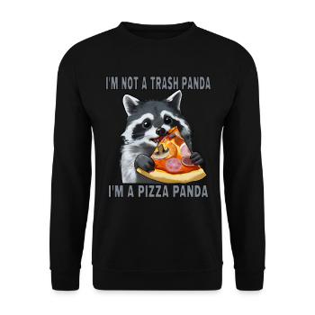 I'm not a trash panda, I'm a pizza panda - Unisex Pullover - Schwarz - Vorne - Alina (178cm) & Michal (187cm)