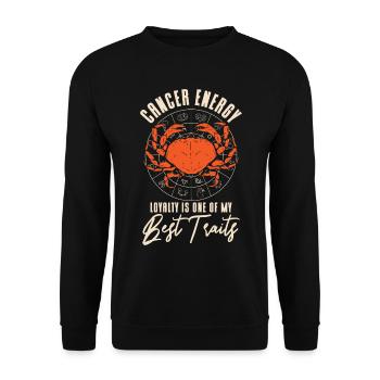 Cancer Energie Astrologie Cancer Zodiaque Art - Sweat-shirt Unisexe - noir - Devant - Alina (178cm) & Michal (187cm)