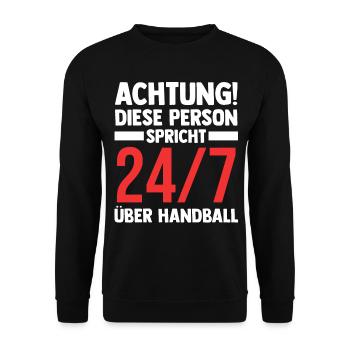 Handballspieler Handballer Handballverein Handball - Unisex Pullover - Schwarz - Vorne - Alina (178cm) & Michal (187cm)