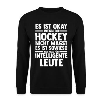 Eishockey Hockeyspieler Hockey - Unisex Pullover - Schwarz - Vorne - Alina (178cm) & Michal (187cm)